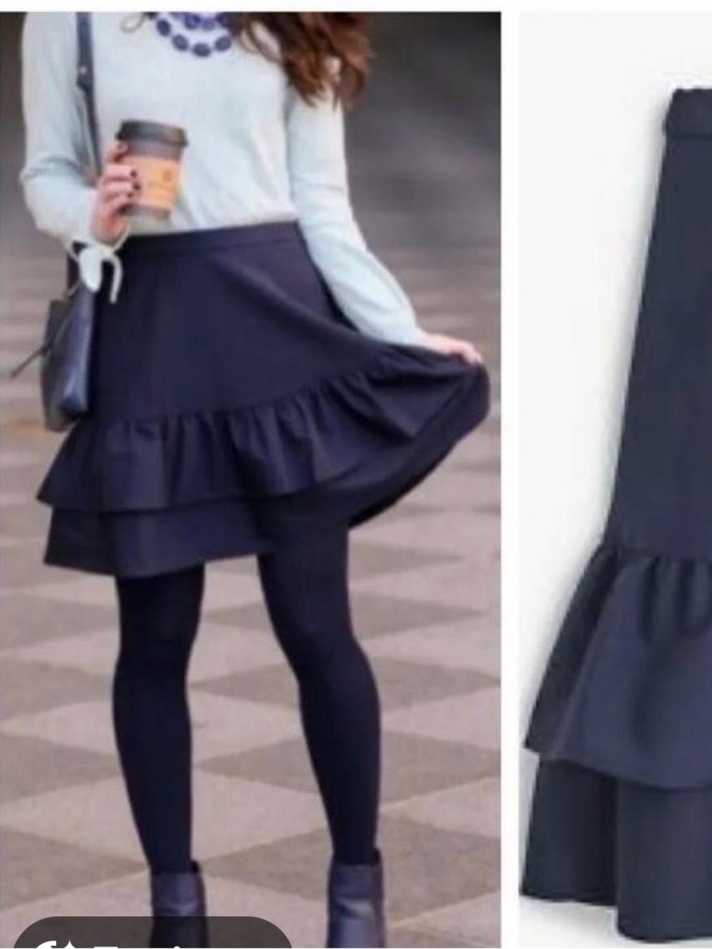 J. Crew Blue Tiered Ruffle Skirt 4